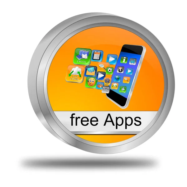 Orange Different Free Apps Button Illustration — Stock Photo, Image