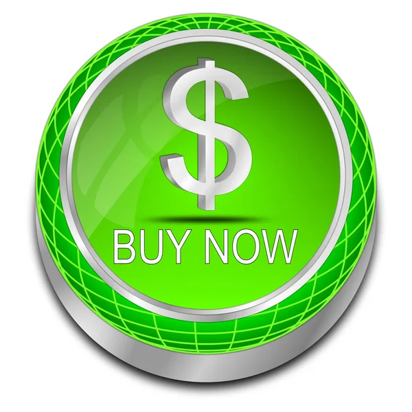 Zielona Kup Teraz Przycisk Znak Dolara Ilustracja — Zdjęcie stockowe