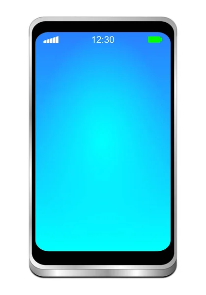 Smartphone Prázdnou Lesklou Modrou Obrazovkou Ilustrace — Stock fotografie
