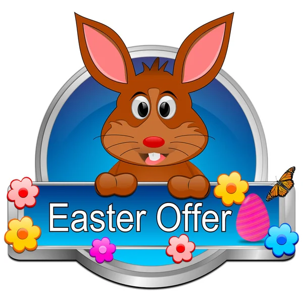 Decorative Blue Easter Offer Button Illustration — Stock Photo, Image
