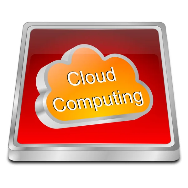 Red Orange Cloud Computing Knop Illustratie — Stockfoto