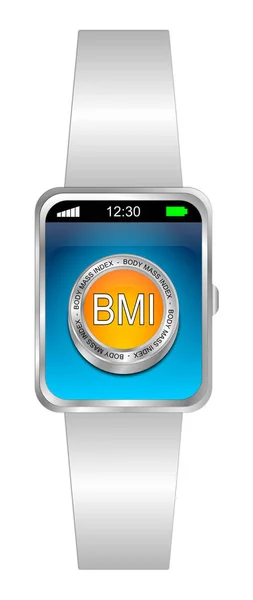 Smartwatch Met Oranje Bmi Body Mass Index Knop Blue Desktop — Stockfoto