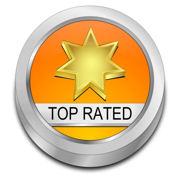 Orange Top Rated Button Ilustrasi — Stok Foto