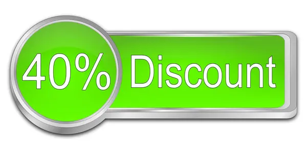 Forty Percent Discount Button Illustration — Stock Photo, Image