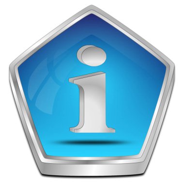 mavi Bilgi Düğmesi - 3d illüstrasyon