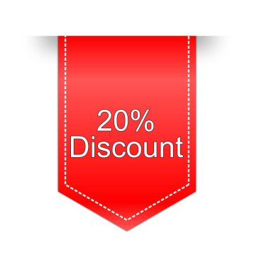 kırmızı yüzde yirmi İndirim etiketi - illüstrasyon