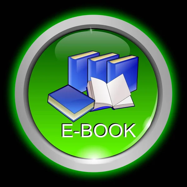Ozdobny Błyszczący Zielony Przycisk Book Ilustracja — Zdjęcie stockowe