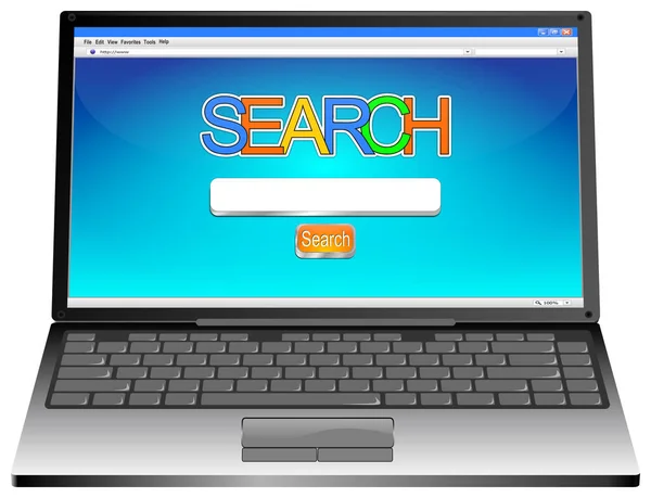 Laptop Internet Web Search Engine Blue Desktop Illustration — Stock Photo, Image