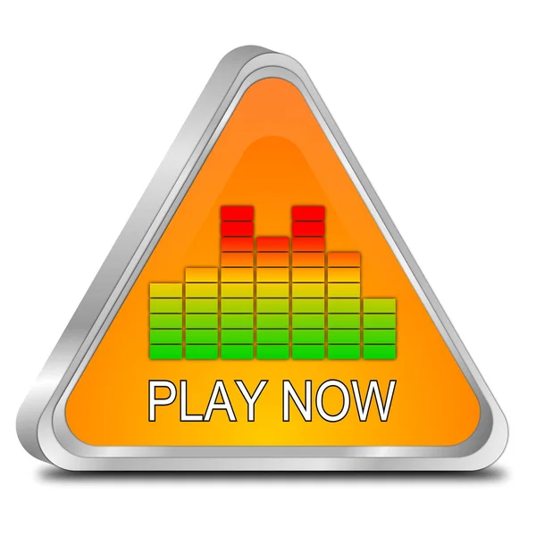 Orange Play Botón Con Ecualizador Ilustración —  Fotos de Stock