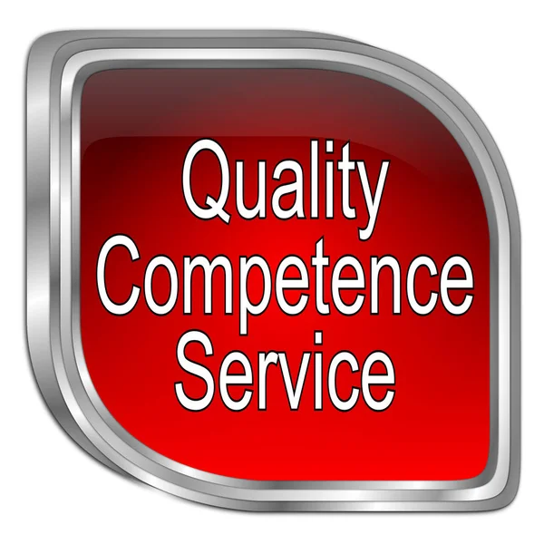 Rode Quality Competence Service Button Illustratie — Stockfoto