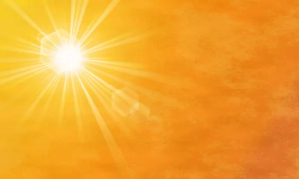 Rayos Sol Amarillos Verano Con Destello Lente Ilustración — Foto de Stock