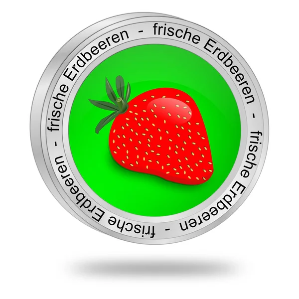 Verde Fresco Fragole Button Tedesco Illustrazione — Foto Stock