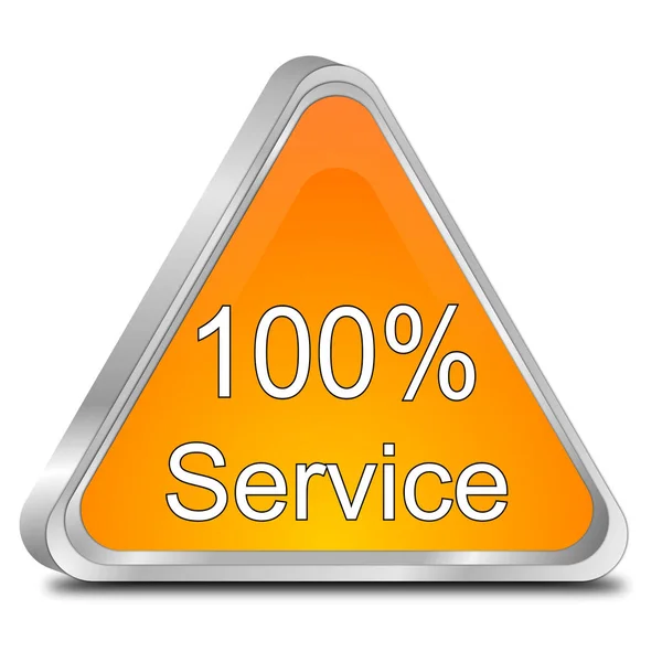 Oranje 100 Service Knop Illustratie — Stockfoto