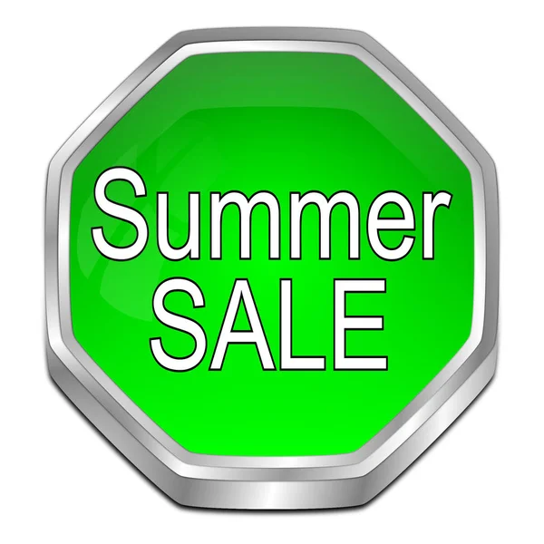 green Summer Sale Button - 3D illustration