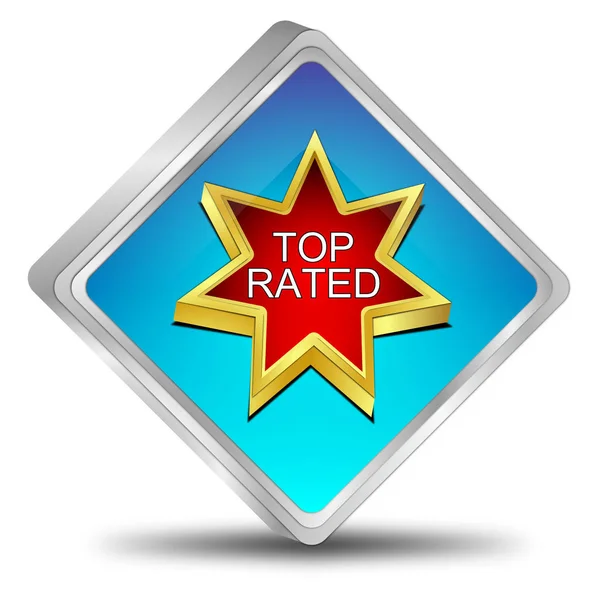 Глянцевая Синяя Кнопка Высоким Рейтингом Иллюстрация — стоковое фото