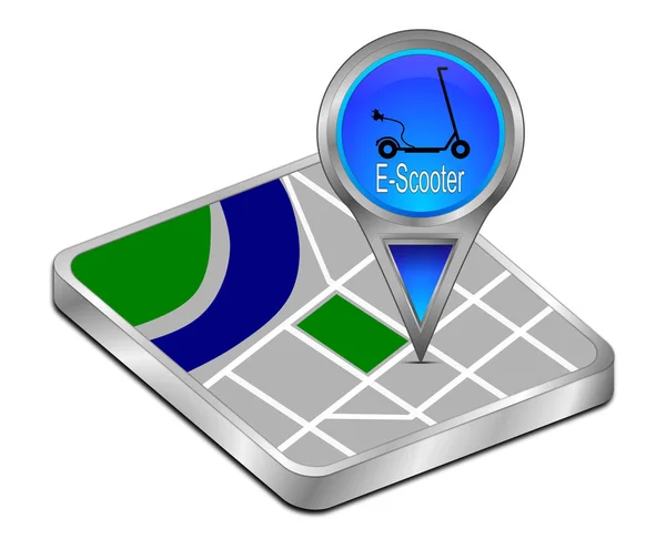 Blue Map Pointer Scooter Illustration — Stock Photo, Image