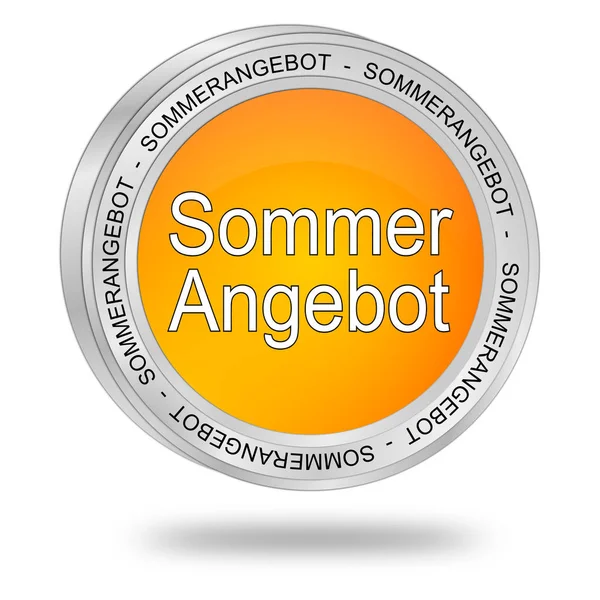 Orange Summer Offer Button German Illustration — Stock Photo, Image