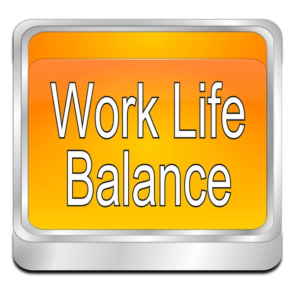 Pomarańczowy Praca Życie Równowagę Przycisk Ilustracja — Zdjęcie stockowe