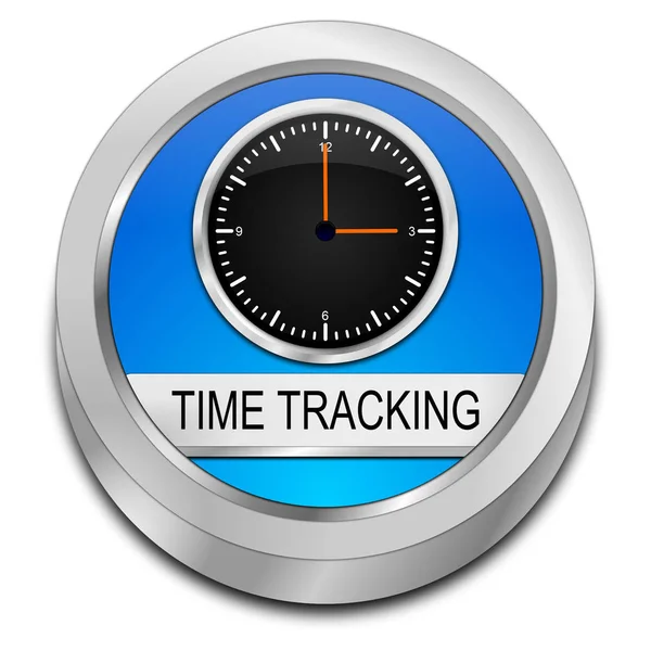 Azul Brillante Botón Seguimiento Del Tiempo Ilustración — Foto de Stock