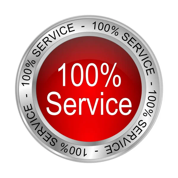 Rode 100 Service Knop Illustratie — Stockfoto