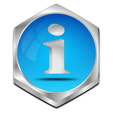 mavi Bilgi Düğmesi - 3d illüstrasyon