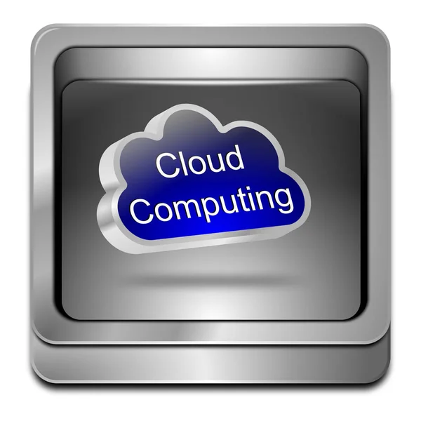 Silver Cloud Computing Button Illustration — Stock Photo, Image