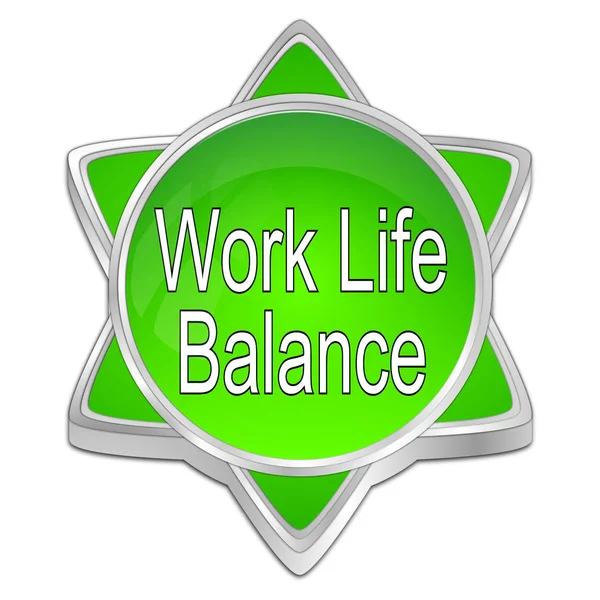 Botón Verde Work Life Balance Ilustración —  Fotos de Stock