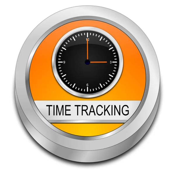 Orange Time Tracking Button Illustrazione Foto Stock Royalty Free