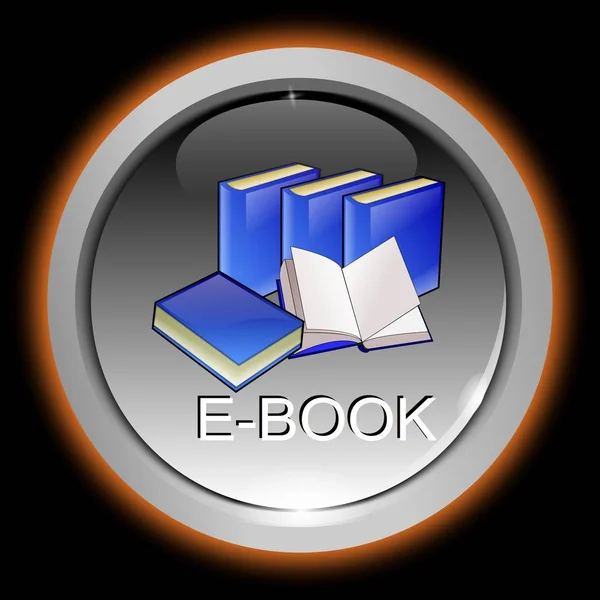 Dekorativní Lesklý Stříbrný Tlačítko Book Ilustrace — Stock fotografie