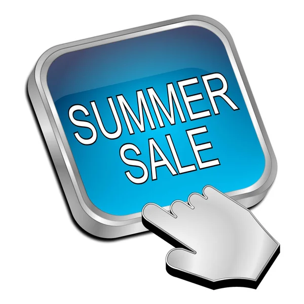 Blue Summer Sale Button Cursor Illustration — Stock Photo, Image