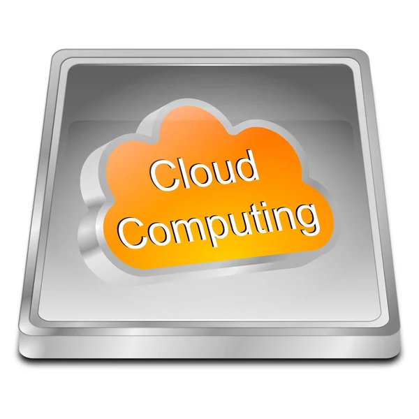 Botão Prata Laranja Cloud Computing Ilustração — Fotografia de Stock