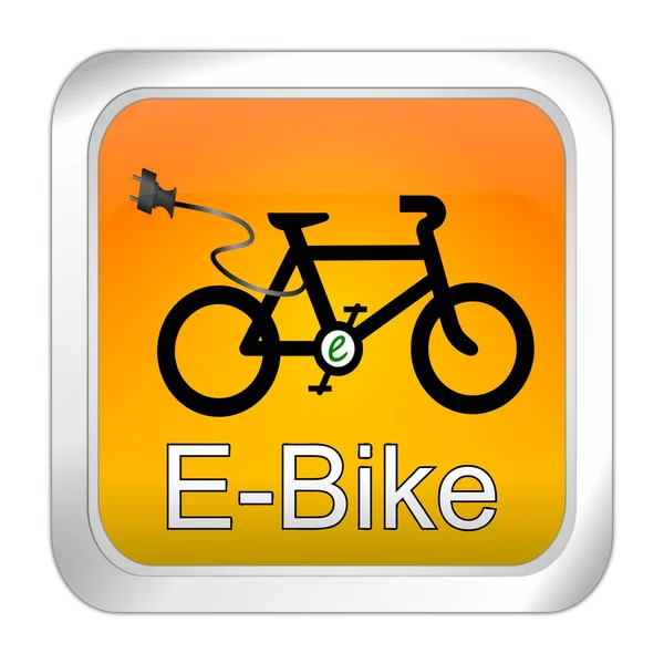 橙色的电动自行车按钮 — 图库照片
