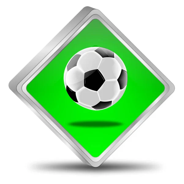 Glanzende Groene Knop Met Voetbal Bal Illustratie — Stockfoto