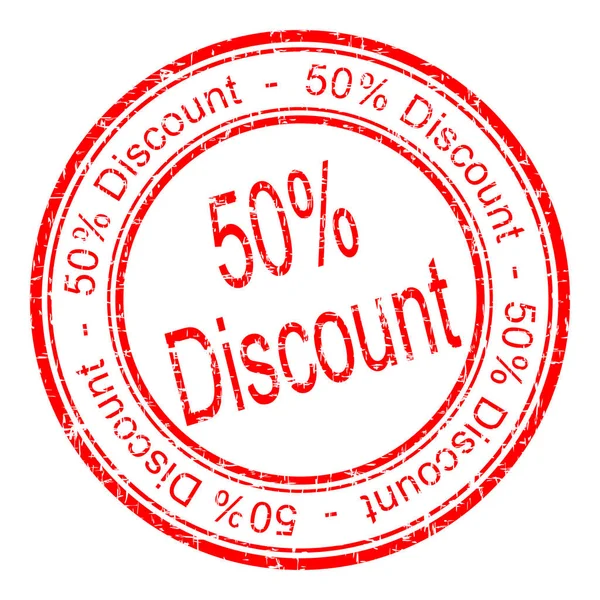 Red Discount Rubber Stamp Illustration — Stock Photo, Image