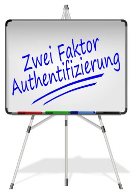 İki Faktörlü Kimlik Doğrulamalı Beyaz Tahta - Almanca - resimde