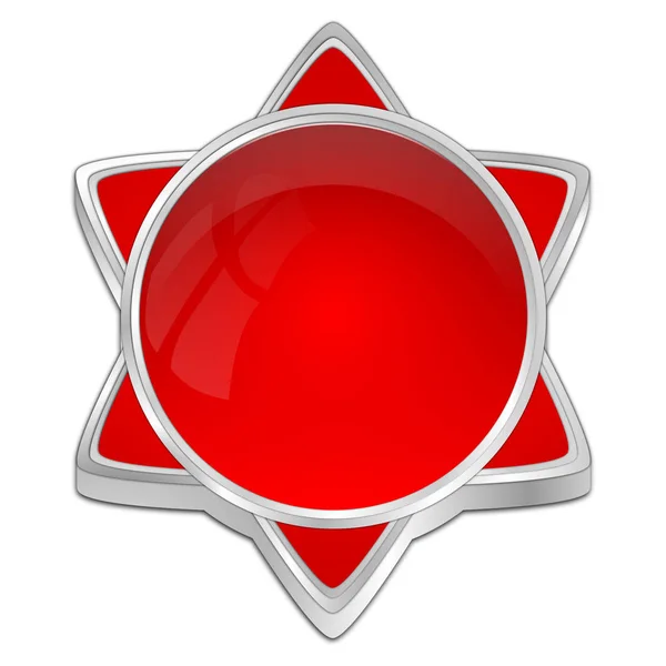 Red Blank Star Button Illustration — Stock Photo, Image