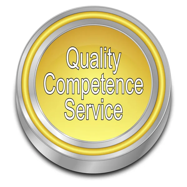 Gouden Kwaliteit Competentie Service Knop Illustratie — Stockfoto
