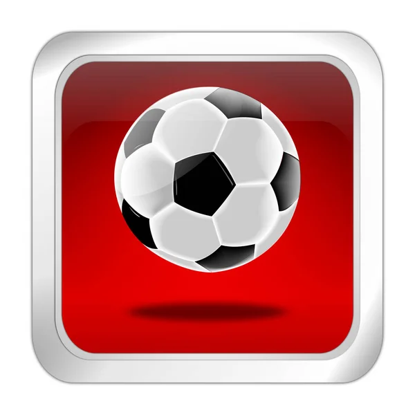 red Button with Soccer ball - 3D illustration