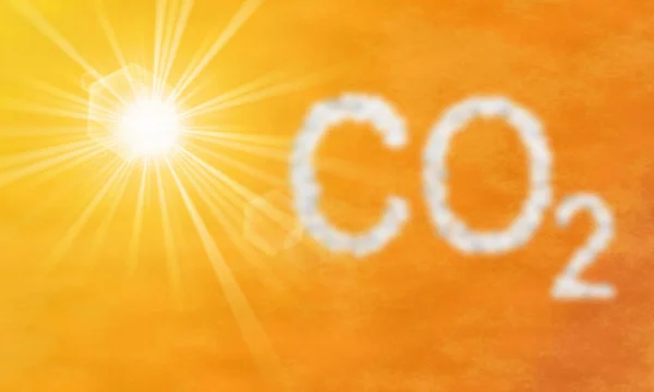 Arancione Emissioni Co2 Nel Cielo Illustrazione Dell Anidride Carbonica — Foto Stock