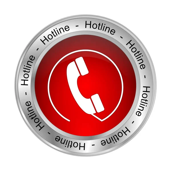 Red Hotline Button Illustration — Stock Photo, Image