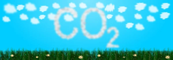 Emisión Co2 Cielo Ilustración Del Dióxido Carbono — Foto de Stock