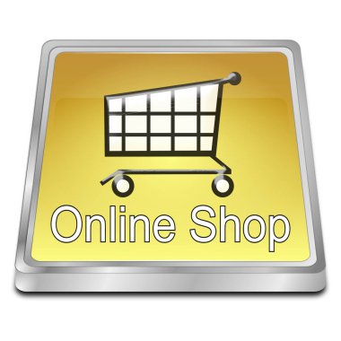 Altın online alışveriş - 3d resim düğmesi
