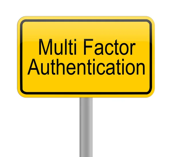 Κίτρινο Multi Factor Authentication Σύμβολο Εικονογράφηση — Φωτογραφία Αρχείου