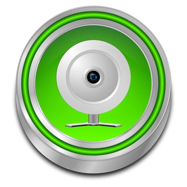 Green Button Webcam Illustration — Stock Photo, Image
