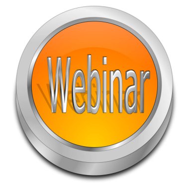 Turuncu webinar düğme - 3d çizim