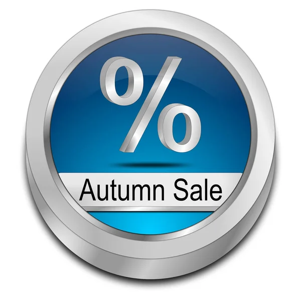 Zilver Blauw Herfst Sale Button Illustratie — Stockfoto