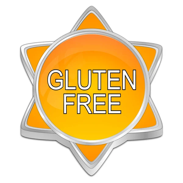 Orange Gluten Free Star Button Illustration — стоковое фото