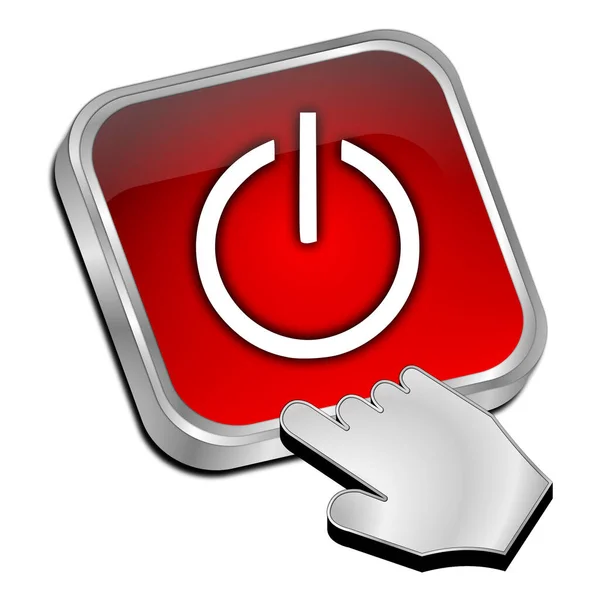 Red Power Button Cursor Illustration — Stock Photo, Image