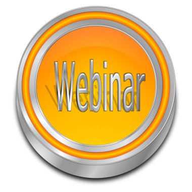 Turuncu webinar düğme - 3d çizim