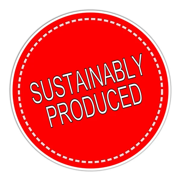 Red Sustainably Produced Sticker Illustration — Stock Photo, Image